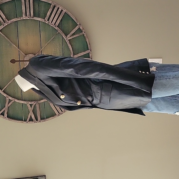 Zara Faux Leather Double Breasted Blazer - Picture 4 of 16